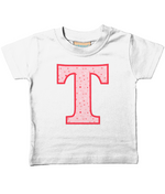 Pink Hearts T-Shirt Letter T