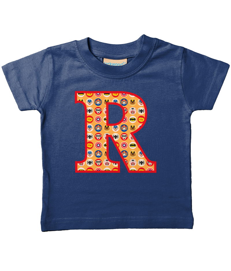 Orange Pet Superheroes T-Shirt Letter R