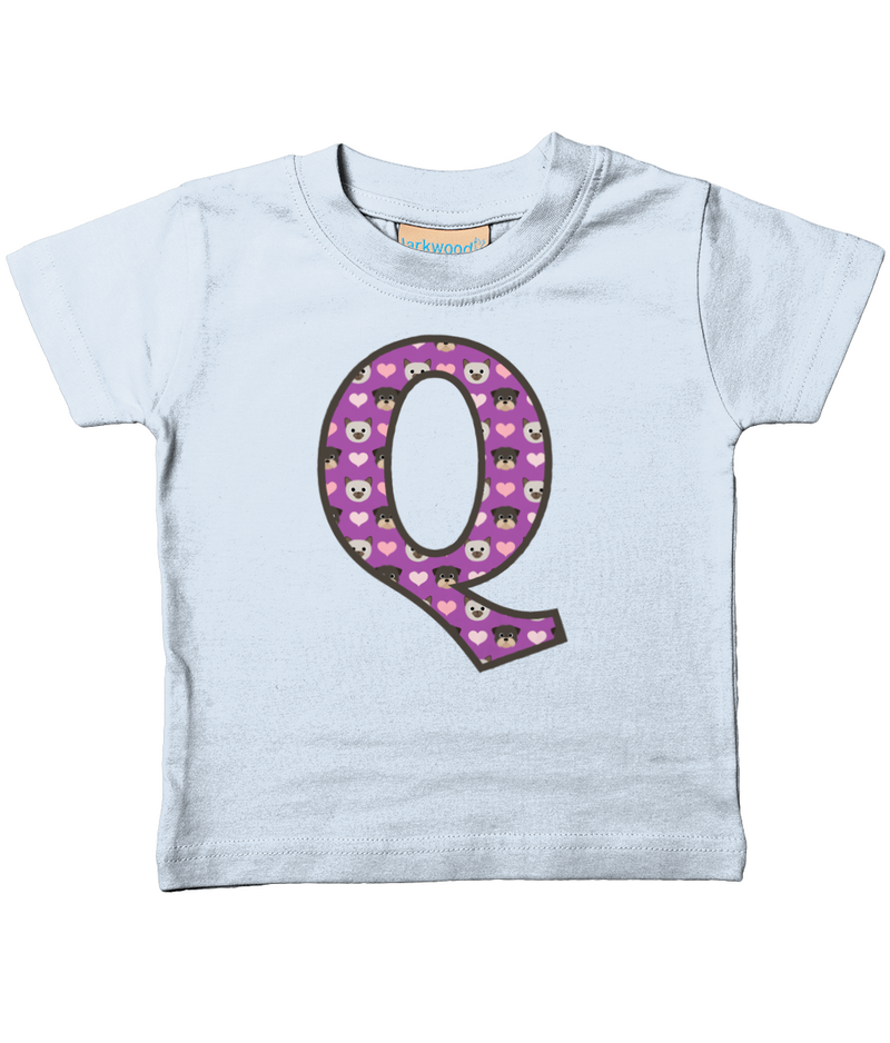 Purple Dog And Cat Love Letter Q T Shirt