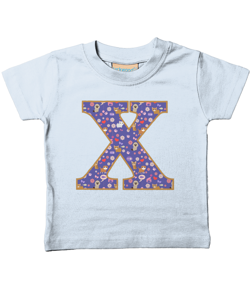 Purple Cats T-Shirt Letter X