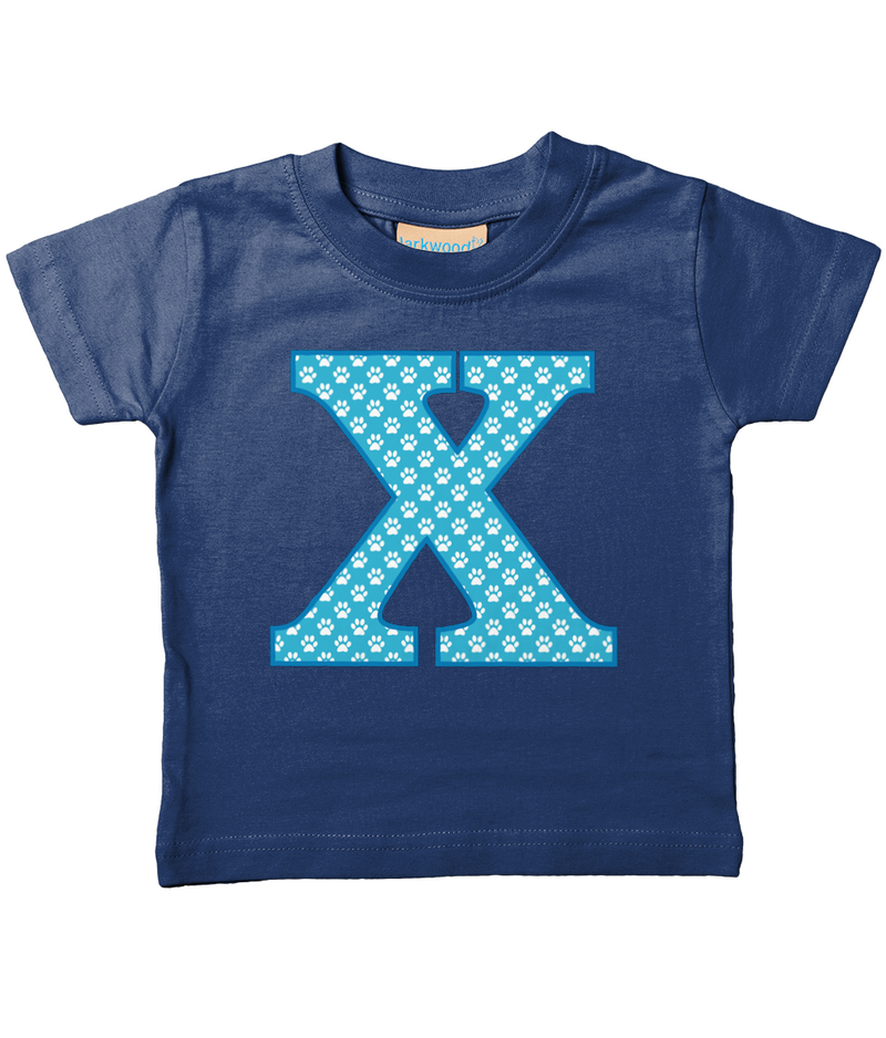 Blue Paws T-Shirt Letter X