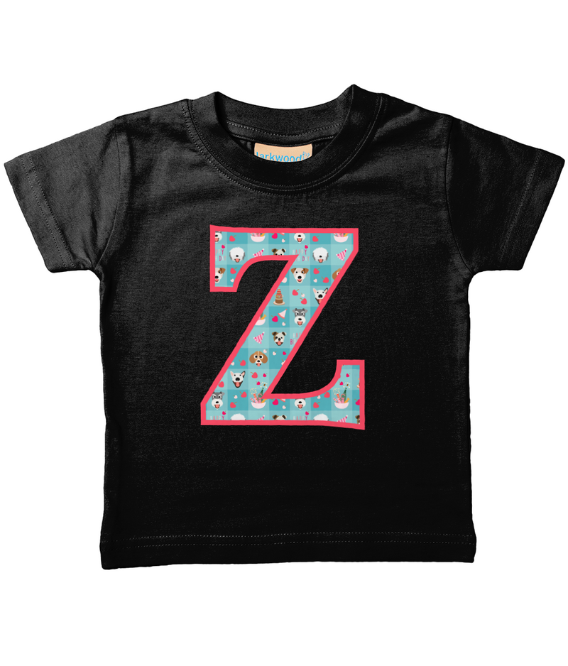 Blue Doggy Celebration T-Shirt Letter Z