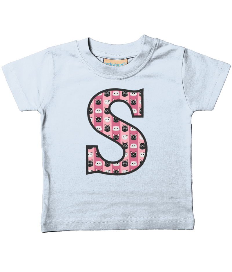 Pink Cats T-Shirt Letter S