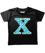 Blue Dinosaur T-Shirt Letter X