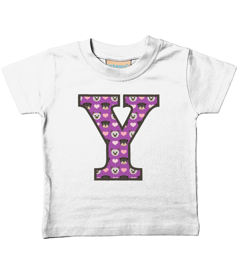 Purple Dog And Cat Love Letter Y T Shirt