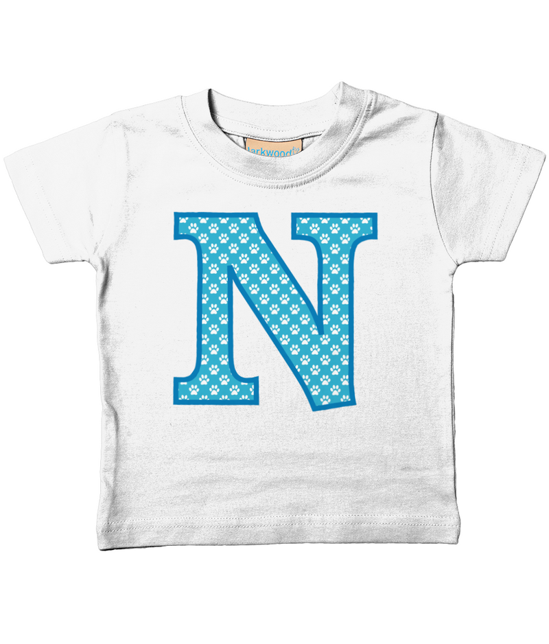 Blue Paws T-Shirt Letter N