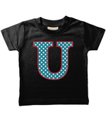 Blue Stars Letter U T Shirt