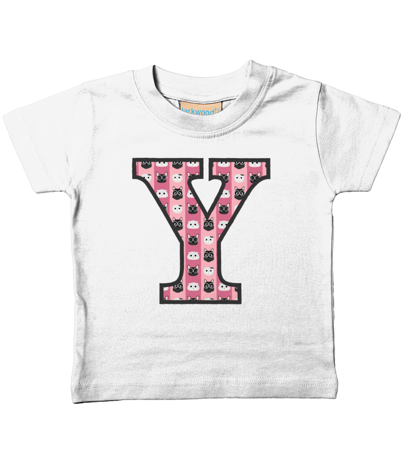 Pink Cats T-Shirt Letter Y