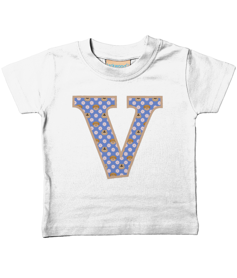 Purple Dogs And Cats Letter V T Shirt