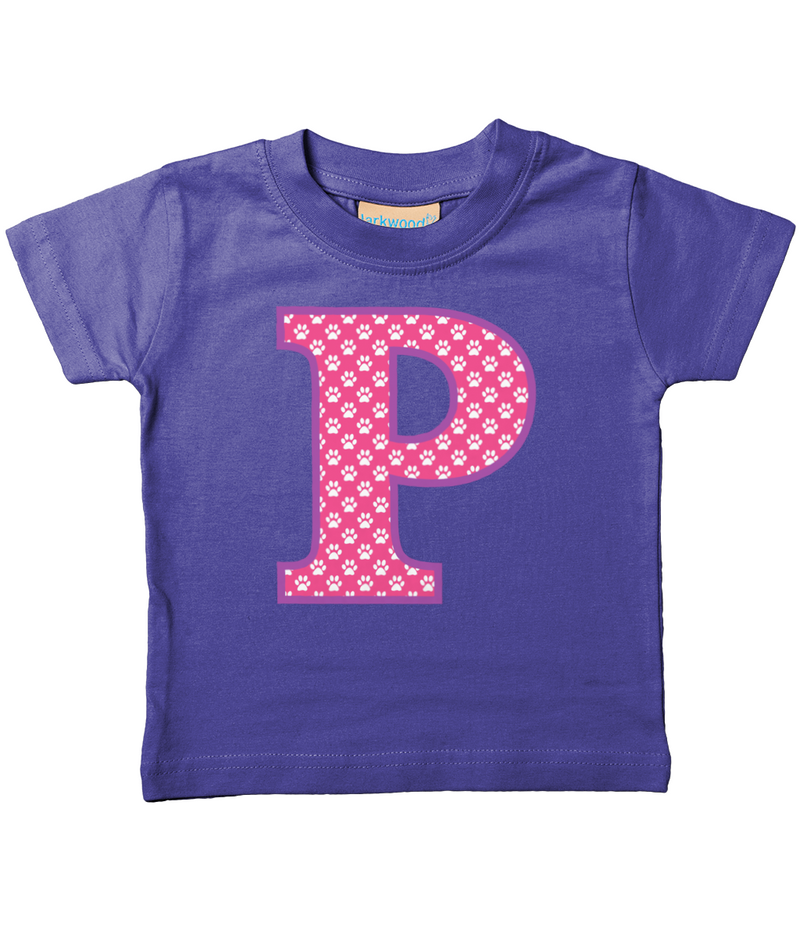 Pink Paws T-Shirt Letter P