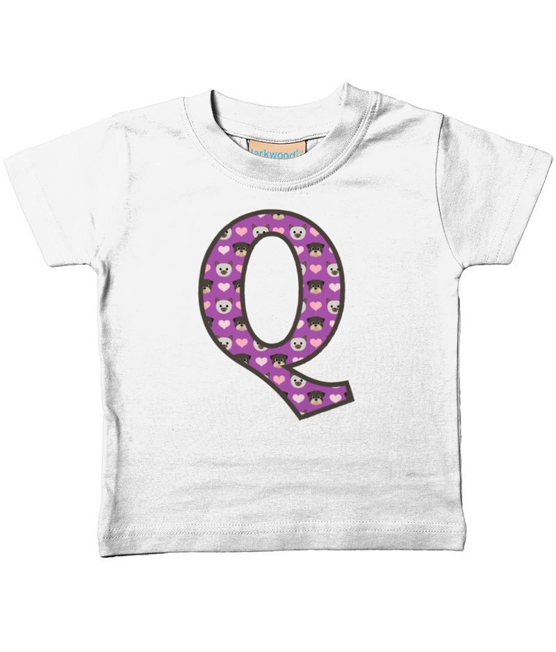 Purple Dog And Cat Love Letter Q T Shirt