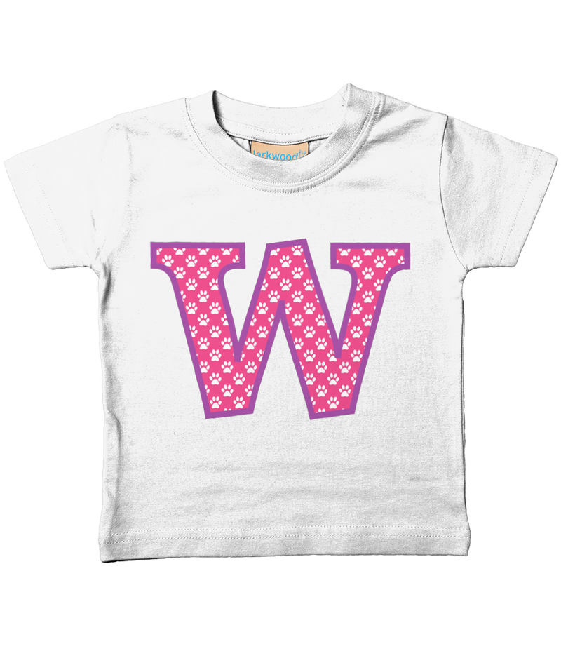 Pink Paws T-Shirt Letter W