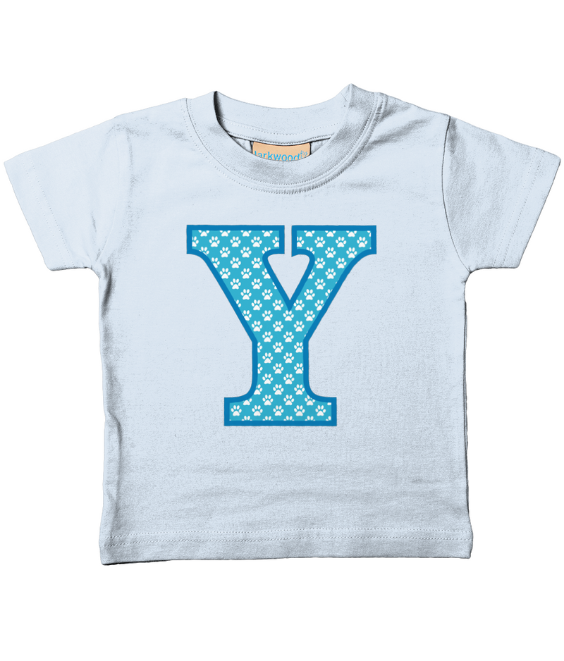 Blue Paws T-Shirt Letter Y