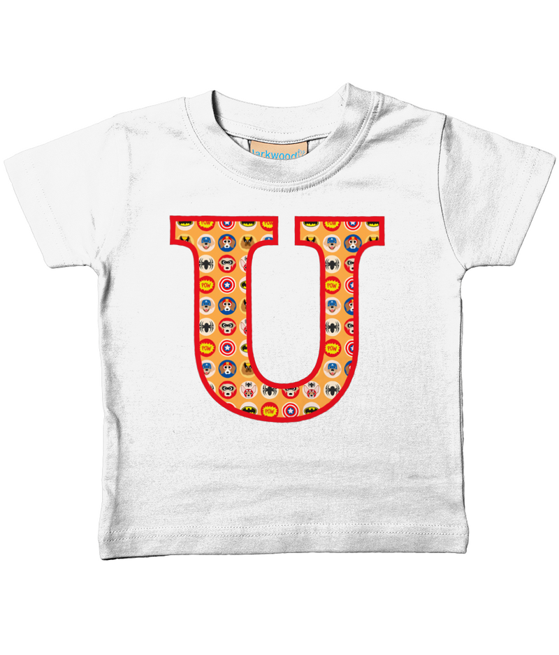 Orange Pet Superheroes T-Shirt Letter U