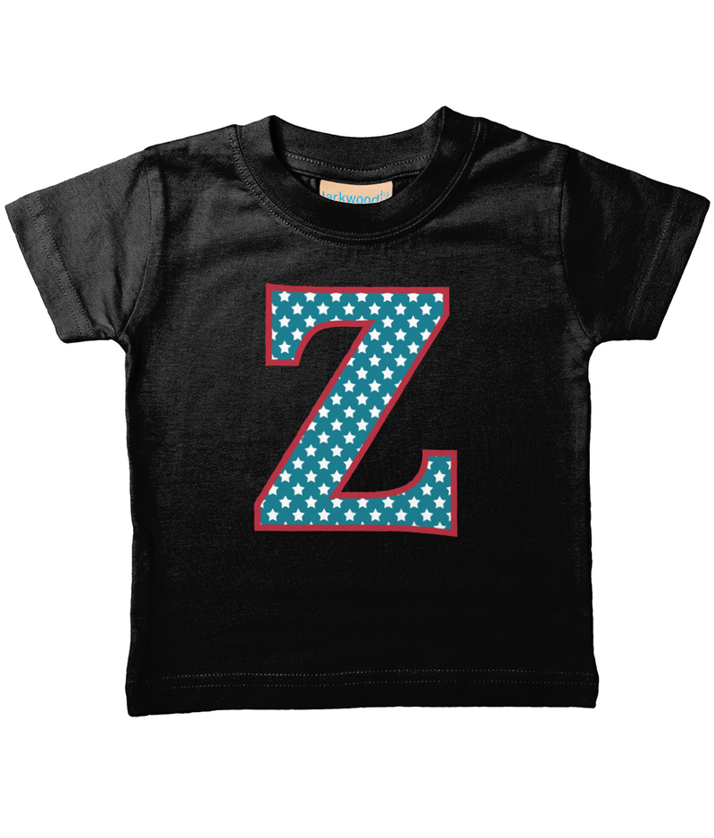 Blue Stars Letter Z T Shirt