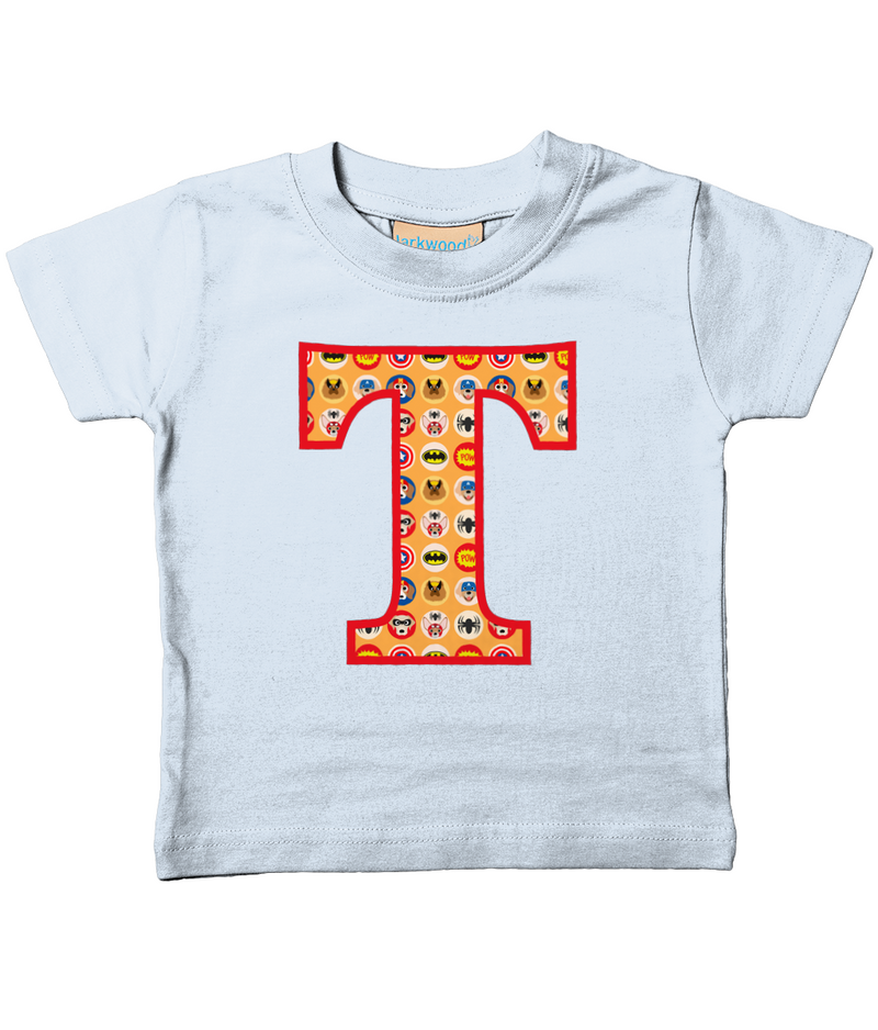 Orange Pet Superheroes T-Shirt Letter T