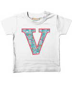 Blue Doggy Celebration T-Shirt Letter V