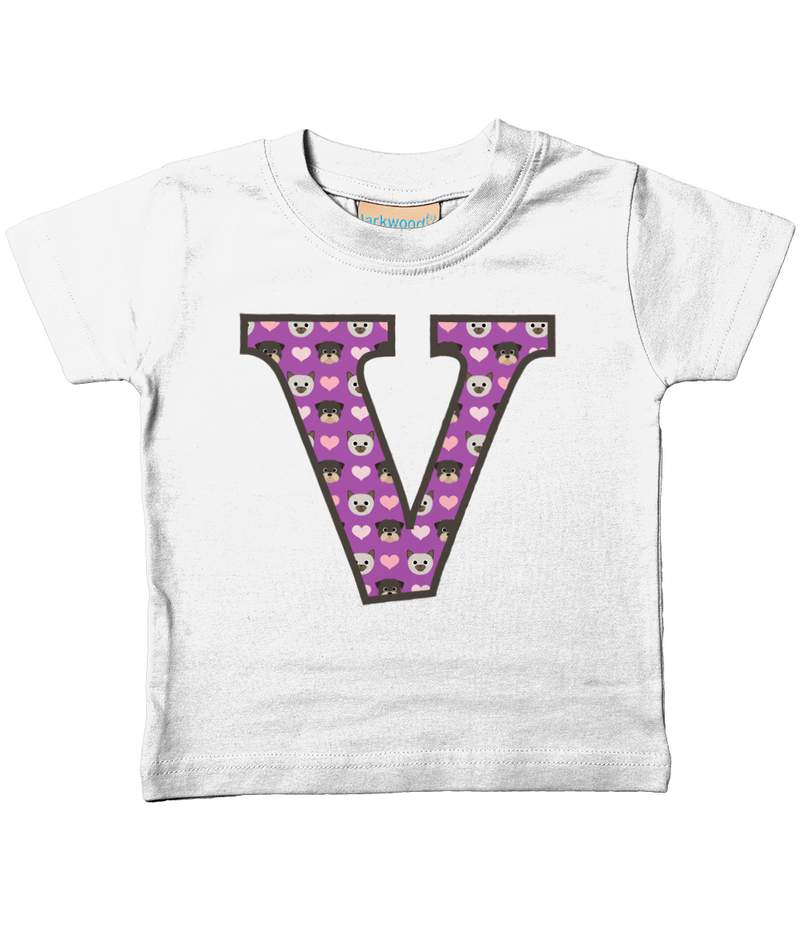 Purple Dog And Cat Love Letter V T Shirt