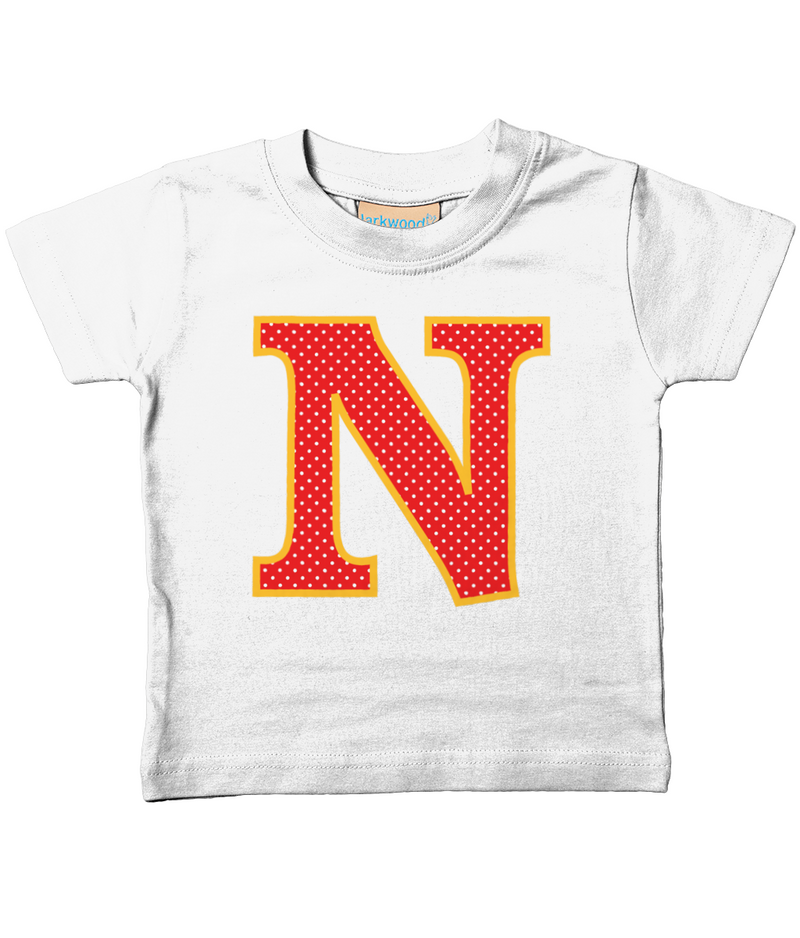 Red Polka Dot T-Shirt Letter N