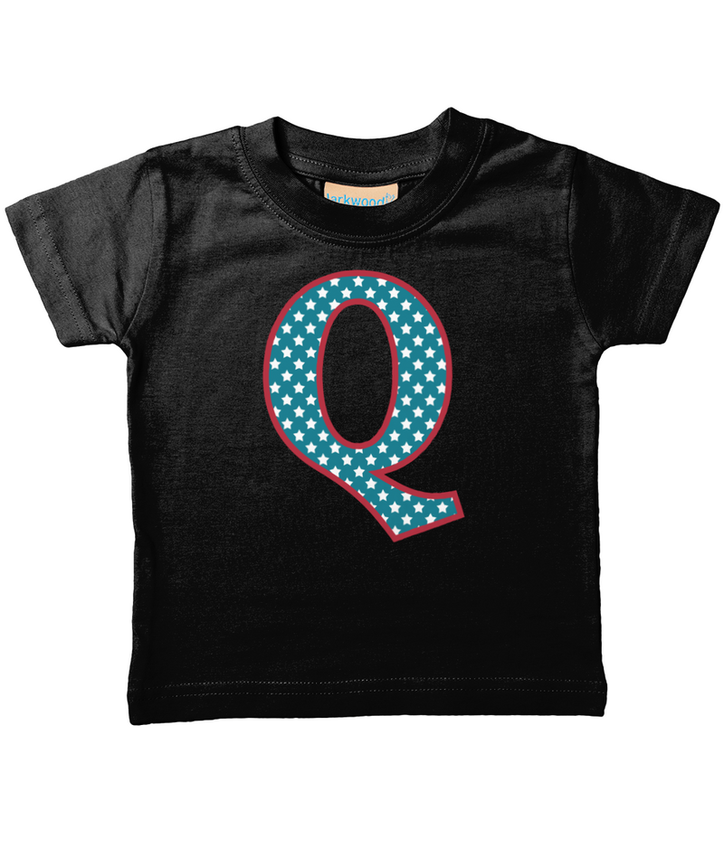 Blue Stars Letter Q T Shirt