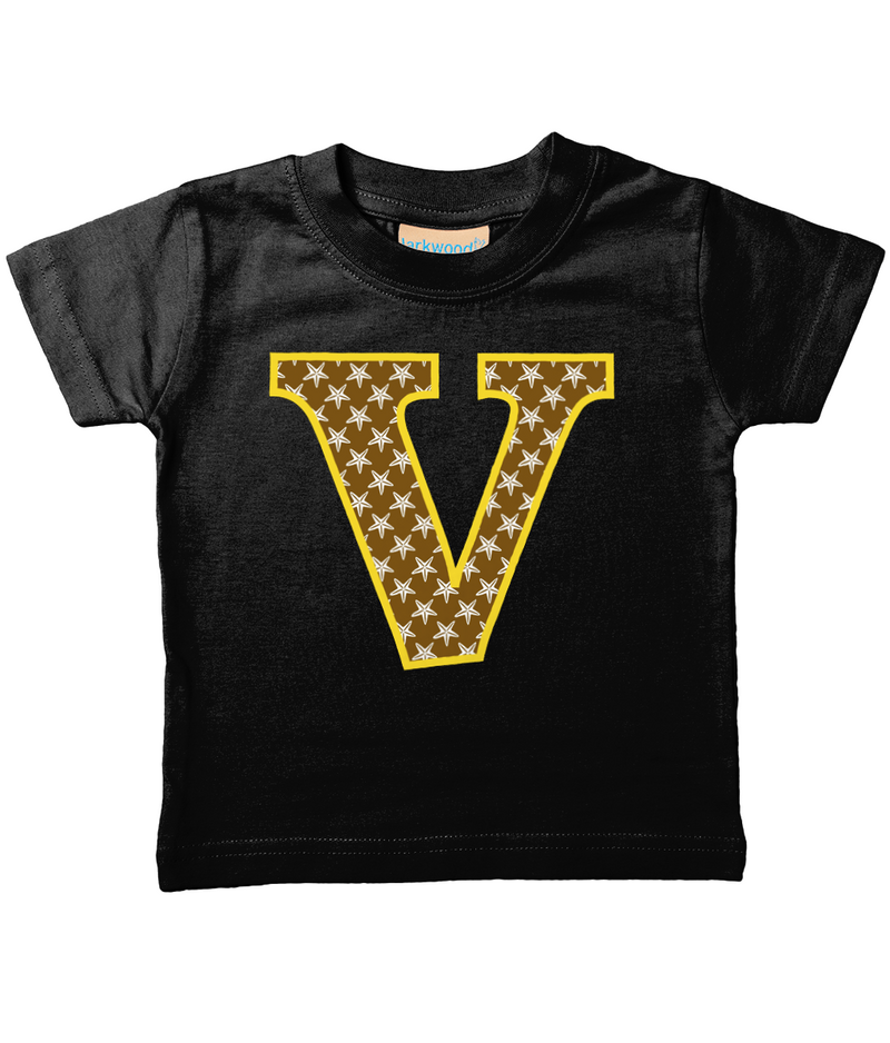 Brown Starfish Letter V T Shirt