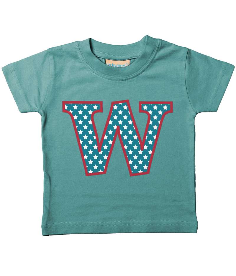 Blue Stars Letter W T Shirt