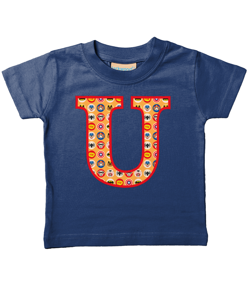 Orange Pet Superheroes T-Shirt Letter U