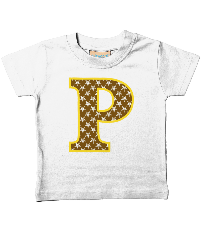 Brown Starfish Letter P T Shirt