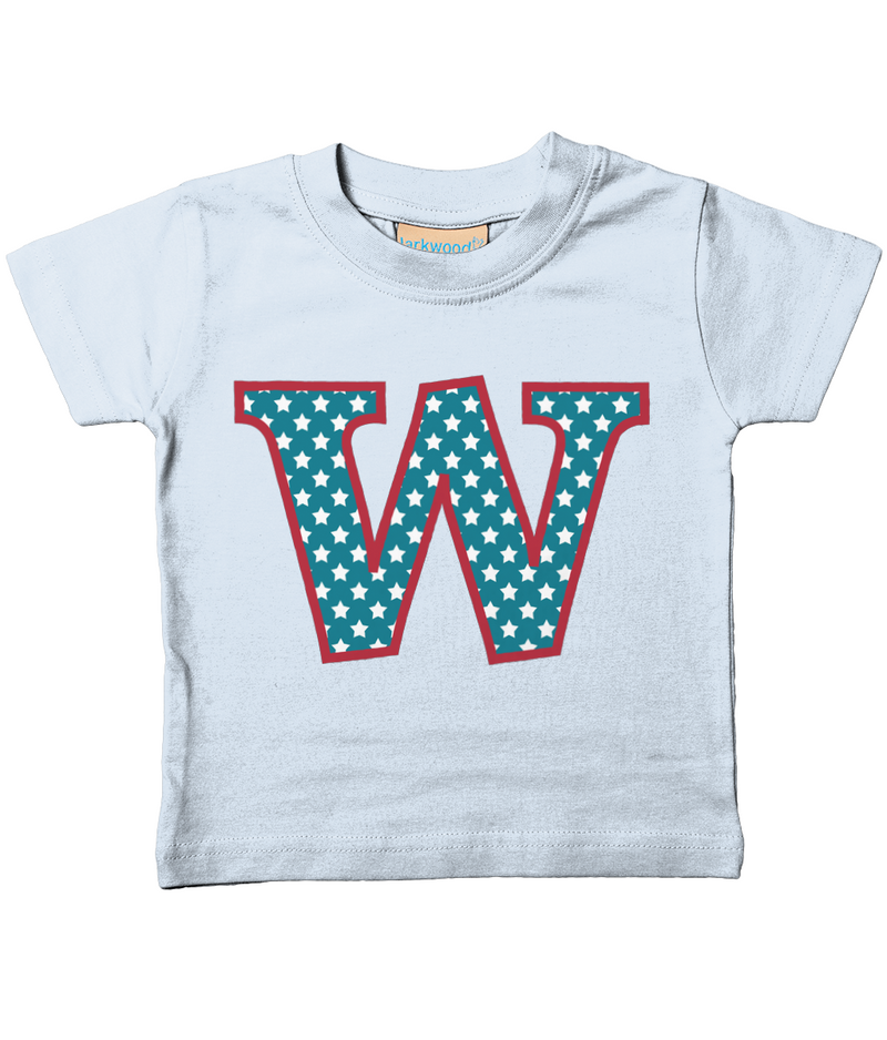 Blue Stars Letter W T Shirt