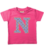 Purple Dogs And Cats Letter N T Shirt