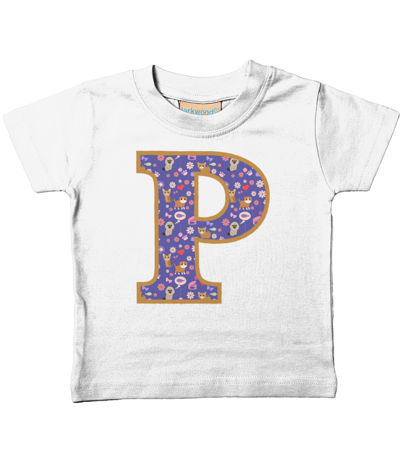 Purple Cats T-Shirt Letter P