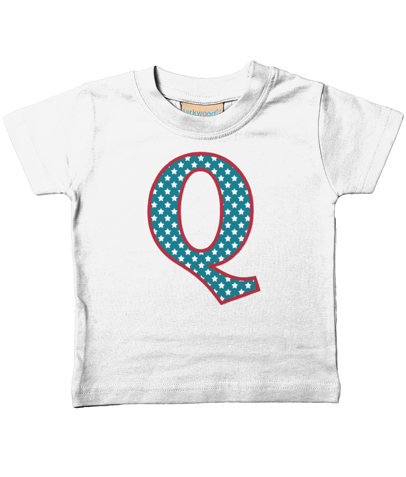 Blue Stars Letter Q T Shirt