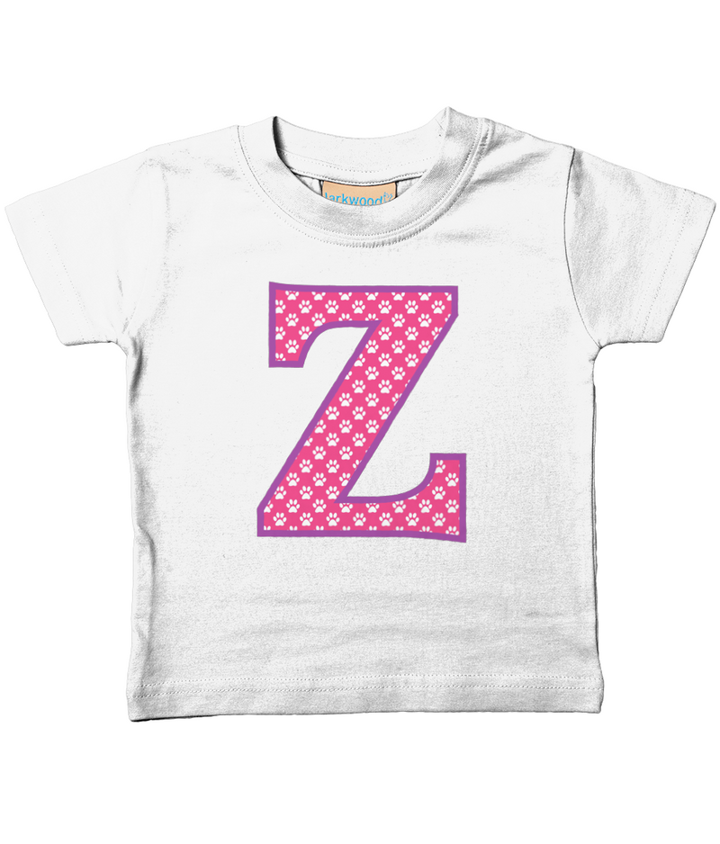 Pink Paws T-Shirt Letter Z