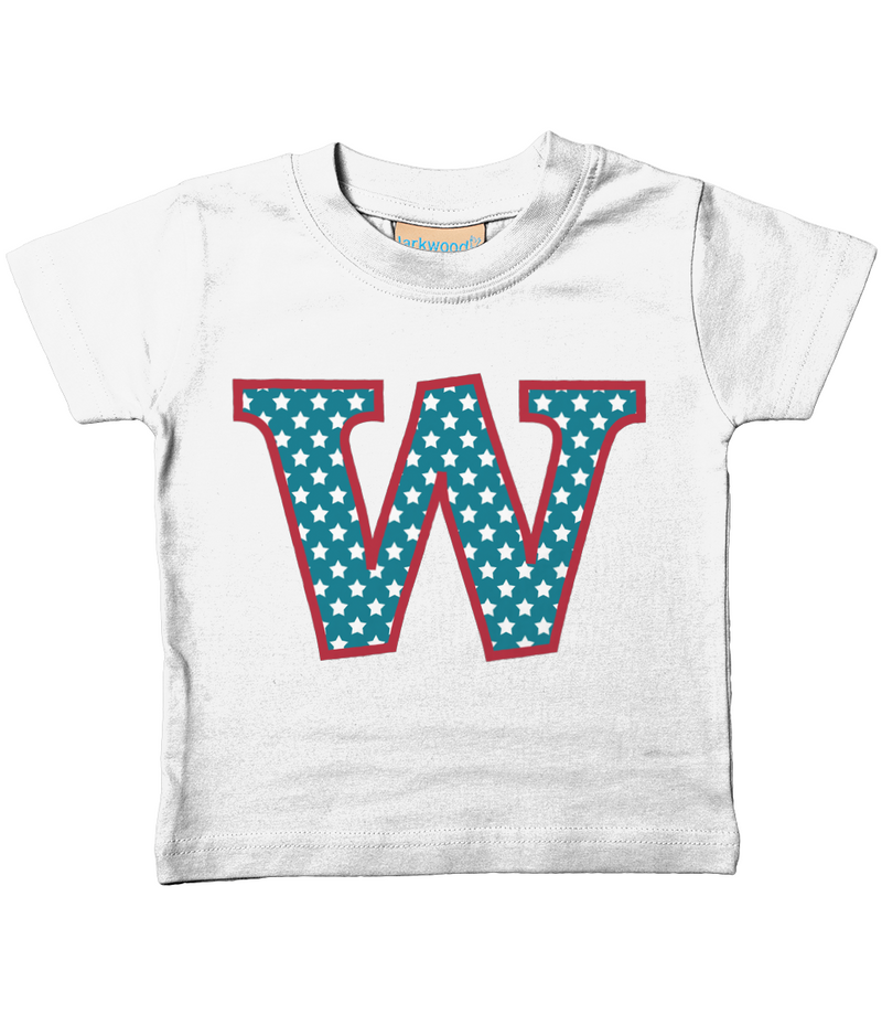 Blue Stars Letter W T Shirt