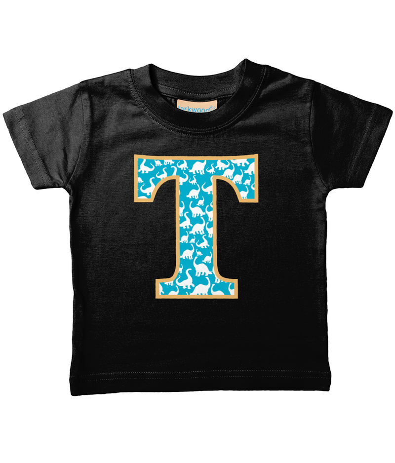 Blue Dinosaur T-Shirt Letter T