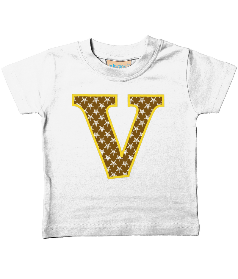 Brown Starfish Letter V T Shirt