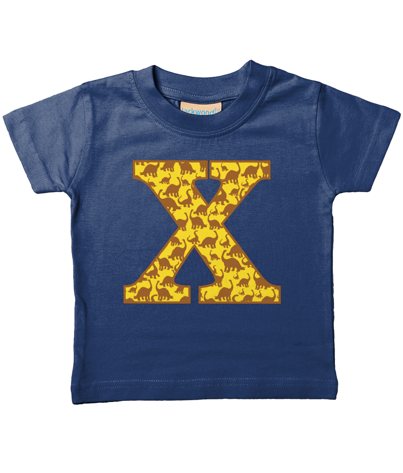 Yellow Dinosaur T-Shirt Letter X