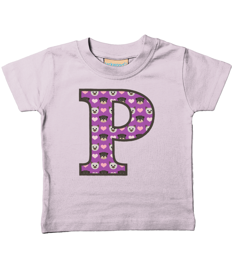 Purple Dog And Cat Love Letter P T Shirt