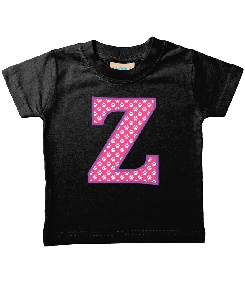 Pink Paws T-Shirt Letter Z