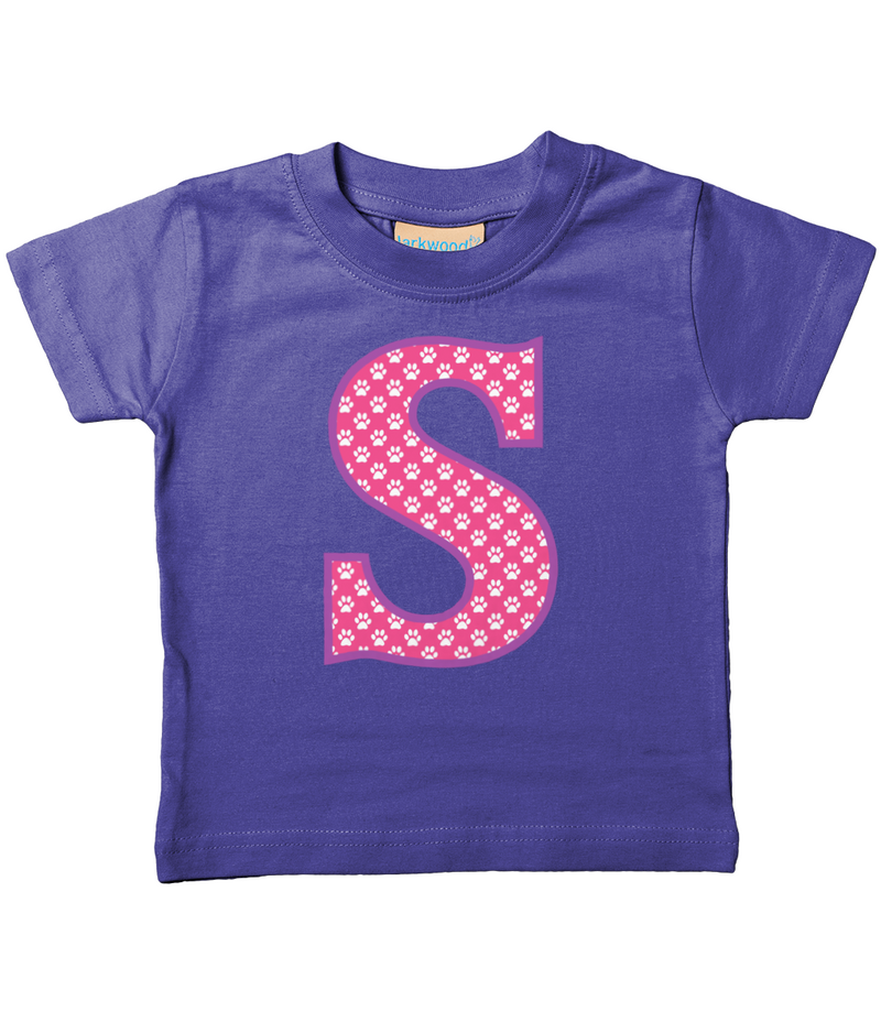 Pink Paws T-Shirt Letter S