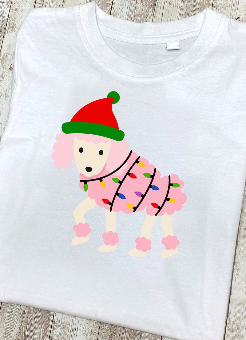 Christmas Poodle t Shirt