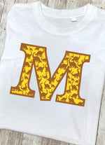 Yellow Dinosaur T-Shirt Letter M