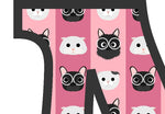 Pink Cats T-Shirt Letter N