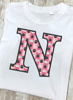 Pink Cats T-Shirt Letter N