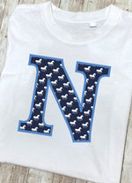 Blue Horse T-Shirt Letter N