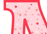 Pink Hearts T-Shirt Letter N