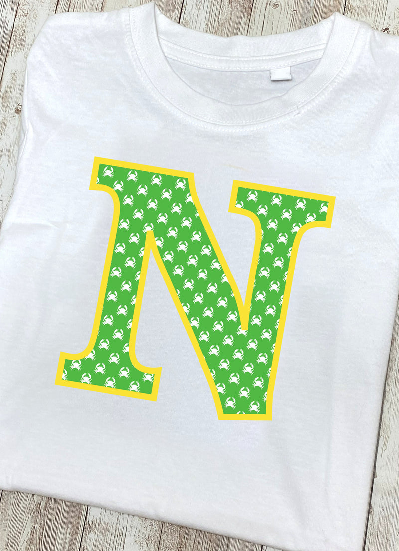 Green Crabs T-Shirt Letter N