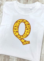 Yellow Dinosaur T-Shirt Letter Q