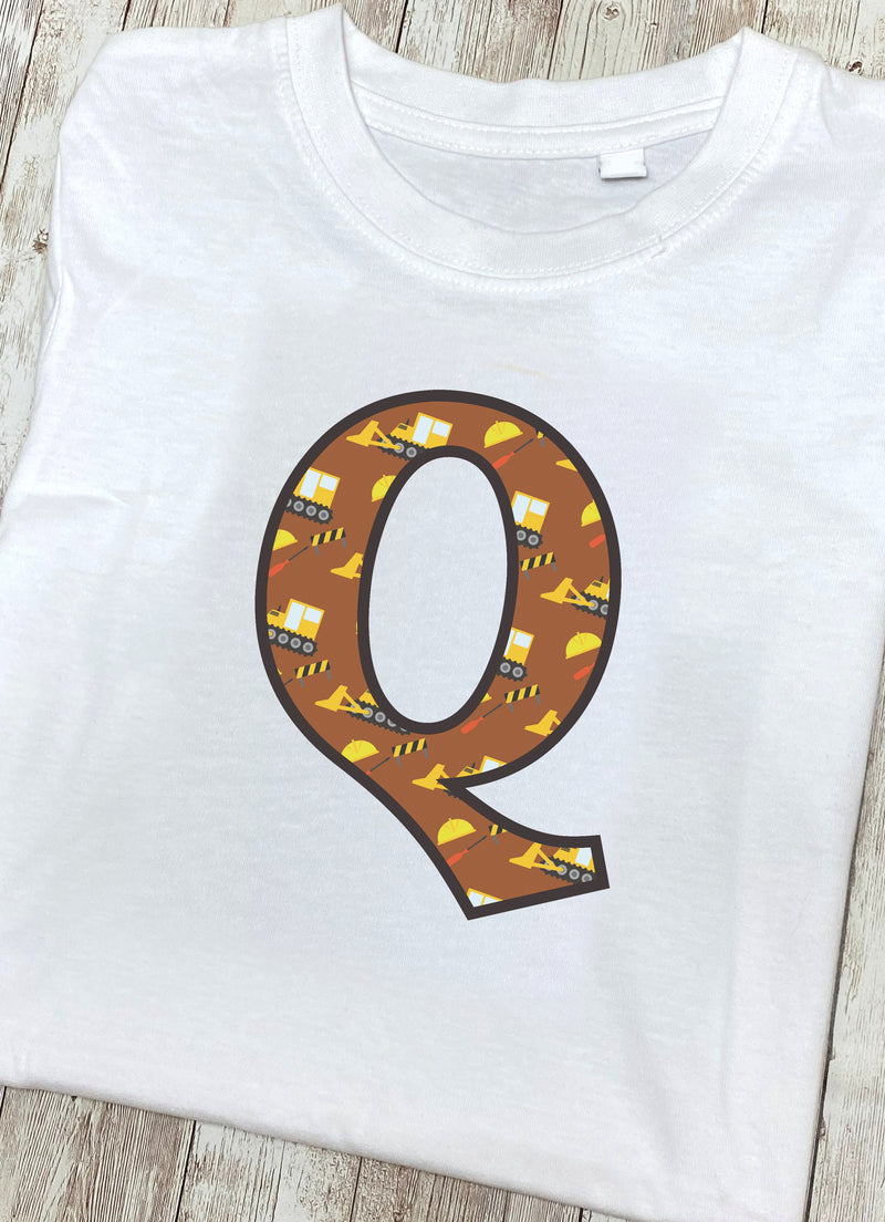 Brown Digger Letter Q T Shirt