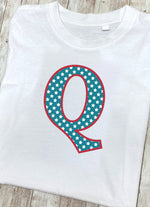 Blue Stars Letter Q T Shirt